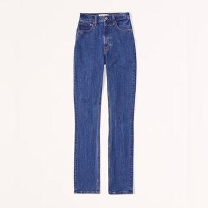 Ultra high rise 90’s slim straight jeans in dark wash